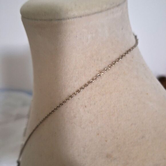 A Vintage Blue Abalone Women's Necklace Delicate Feminine Elegant Rhinestone - Picture 6 of 10